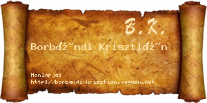 Borbándi Krisztián névjegykártya