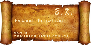Borbándi Krisztián névjegykártya
